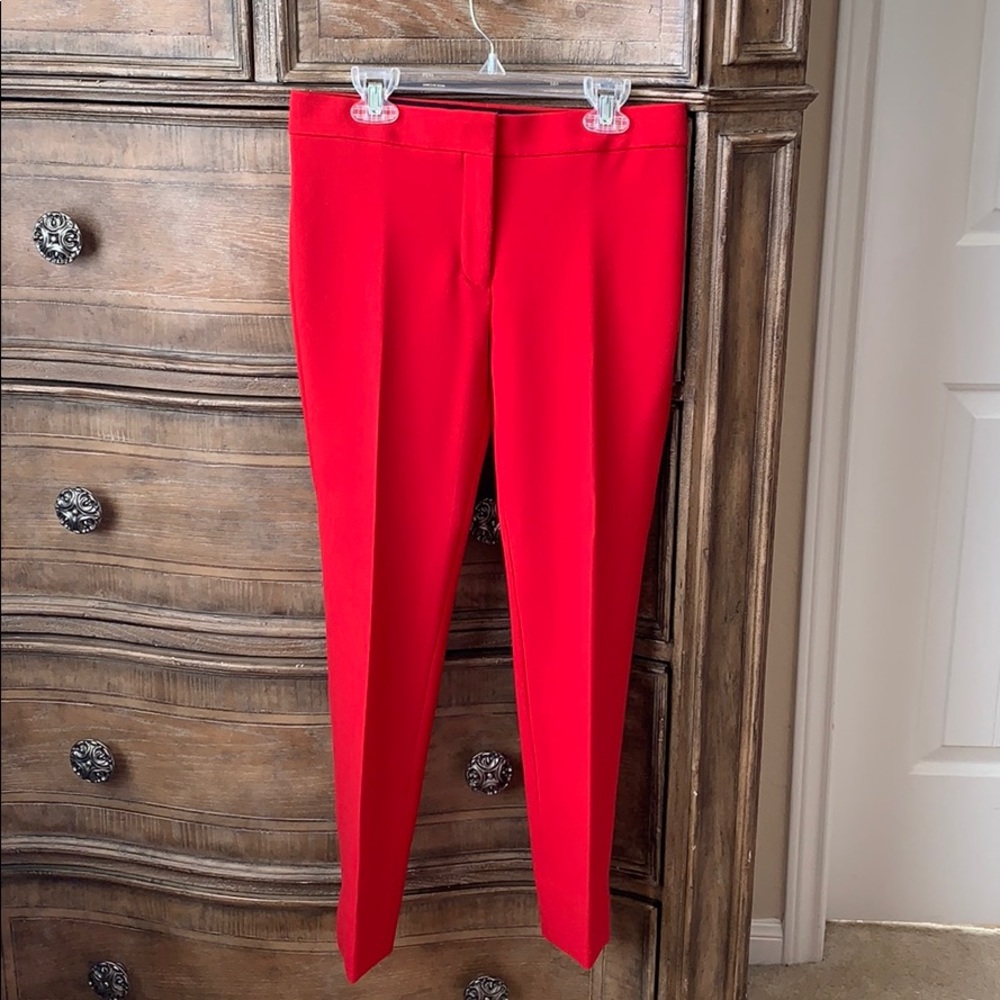Ann Taylor NWOT Petite Red Straight Leg Pant